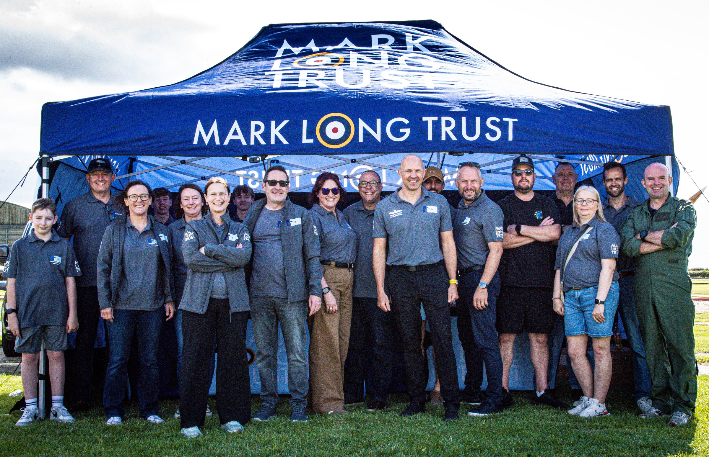 Group photograph under the Mark Long Trust gazebo at Wickenby. Credit: Nigel Harrison.